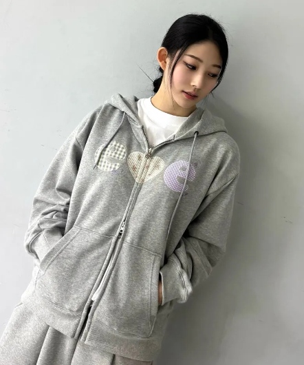 AMBLER 格紋貼布連帽外套 (AZIP901)