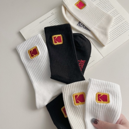KODAK 刺繡方標長襪